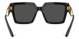 Shop Dolce & Gabbana Rhinestone DG Logo Square Sunglasses in Black online.