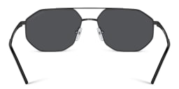 Shop Emporio Armani Irregular Sunglasses in Matte Black online.