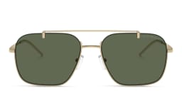 Shop Emporio Armani Rectangle Sunglasses in Shiny Pale Gold online.