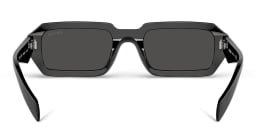 Shop PRADA Rectangle Sunglasses in Black online.