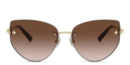 Shop TIFFANY Tiffany HardWear Wide Rimless Butterfly Sunglasses in Pale Gold online.