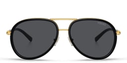 Shop VERSACE Unisex Pilot Sunglasses in Black online.