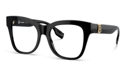Shop BURBERRY Oversized Square Eyeglasses in Black online.
