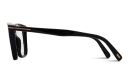 Shop TOM FORD Logo Wide Cat-Eye Eyeglasses in Shiny Black online.