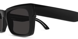 Shop BALENCIAGA Everyday Rectangle Sunglasses in Black online.