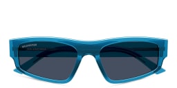 Shop BALENCIAGA Everyday Unisex Rectangle Sunglasses in Blue online.