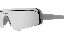 Shop BALENCIAGA Ski Unisex Wide Rimless Mask Sunglasses in Grey online.