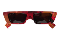 Shop GUCCI GUCCI Re-Ace Collection Prestige Unisex Rectangle Sunglasses in Red online.