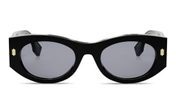 Shop FENDI Roma Oval Sunglasses in Black online.