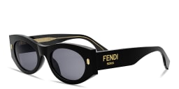 Shop FENDI Roma Oval Sunglasses in Black online.