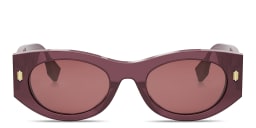 Shop FENDI Roma Oval Sunglasses in Purple online.