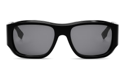 Shop FENDI FF Logo Rectangle Sunglasses in Black online.