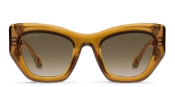 Shop ETRO Paisley Rectangle Sunglasses in Amber Gold online.