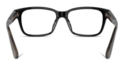 Shop BRUNELLO CUCINELLI Sartorial Sunset Unisex Rectangle Eyeglasses in Black online.