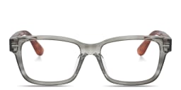 Shop BRUNELLO CUCINELLI Sartorial Sunset Unisex Rectangle Eyeglasses in Grey online.