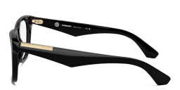 Shop BURBERRY Logo Square Eyeglasses in Black online.