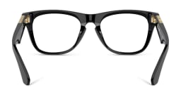 Shop BURBERRY Logo Square Eyeglasses in Black online.
