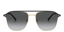 Shop GIORGIO ARMANI Logo Square Sunglasses in Gold online.