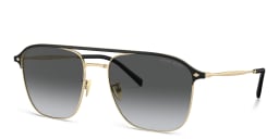 Shop GIORGIO ARMANI Logo Square Sunglasses in Gold online.
