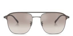 Shop GIORGIO ARMANI Logo Square Sunglasses in Gunmetal online.
