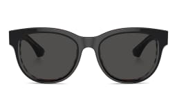 Shop BURBERRY Logo Print Panthos Sunglasses in Black online.