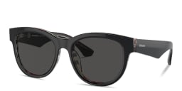 Shop BURBERRY Logo Print Panthos Sunglasses in Black online.