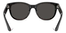 Shop BURBERRY Logo Print Panthos Sunglasses in Black online.