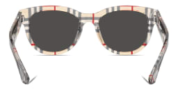 Shop BURBERRY Logo Print Panthos Sunglasses in Vintage Check online.