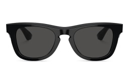 Shop BURBERRY Logo Square Sunglasses in Black online.