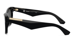 Shop BURBERRY Logo Square Sunglasses in Black online.