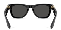 Shop BURBERRY Logo Square Sunglasses in Black online.