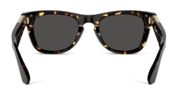 Shop BURBERRY Logo Unisex Square Sunglasses in Dark Havana online.