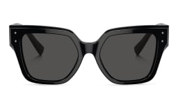 Shop Dolce & Gabbana Logo Signature Square Sunglasses in Black online.