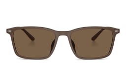 Shop Emporio Armani Logo Rectangle Sunglasses in Brown online.