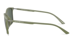 Shop Emporio Armani Logo Rectangle Sunglasses in Green online.