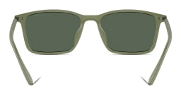 Shop Emporio Armani Logo Rectangle Sunglasses in Green online.