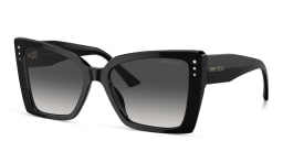 Shop JIMMY CHOO Rhinestone-Embellished Oversized Cat-Eye Sunglasses in Black online.