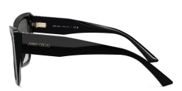 Shop JIMMY CHOO Rhinestone-Embellished Oversized Cat-Eye Sunglasses in Black online.