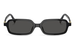 Shop MIU MIU Regard Rectangle Sunglasses in Black online.