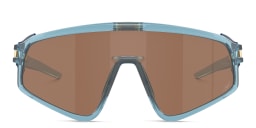 Shop Oakley Latch Panel Unisex Mask Sunglasses in Transparent Blue online.