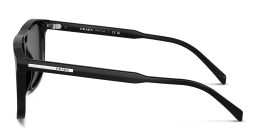 Shop PRADA Logo Rectangle Sunglasses in Black online.