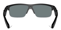 Shop Emporio Armani Mask Half-Rim Irregular Sunglasses in Black online.