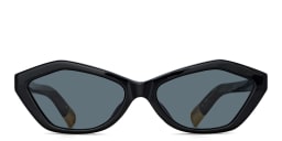Shop JACQUEMUS Bambino Irregular Sunglasses in Black online.