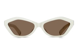 Shop JACQUEMUS Bambino Irregular Sunglasses in White online.