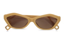 Shop JACQUEMUS Bambino Irregular Sunglasses in Caramel online.