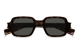 Shop SAINT LAURENT Corner Angle Vintage Unisex Square Sunglasses in Havana online.