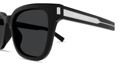 Shop SAINT LAURENT Mid Naked Wirecore Square Sunglasses in Black online.