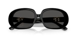 Shop Dolce & Gabbana DG Motif Oval Sunglasses in Black online.