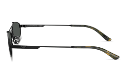Shop Emporio Armani Eagle Logo Pilot Sunglasses in Black online.