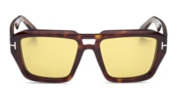 Shop TOM FORD Icon Aviator Sunglasses in Dark Havana online.